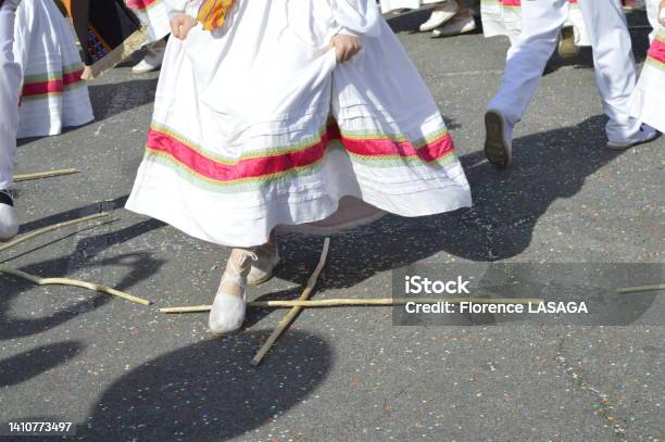 Traditional Basque Dance During A Carnival In The Basque Country Stock Photo - Download Image Now