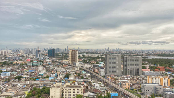 istock Panoramic view of Bangkok skirts area where mass transit system is just extended. 1410774728