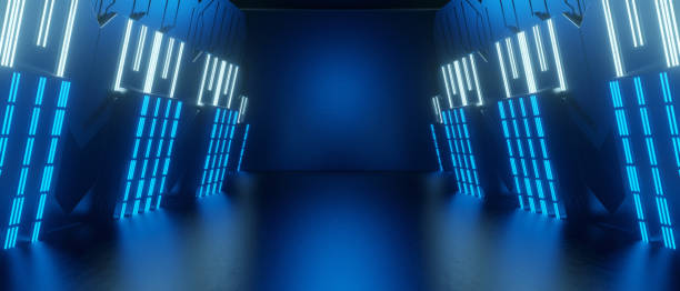 istock SciFi Futuristic Modern Hi-tech Science Futuristic Technology Concept Cute Blue Banner Background Wallpaper 3D Rendering 1410777100