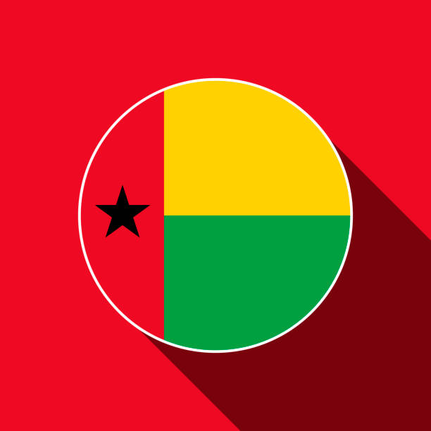 国ギニアビサウ。ギニアビサウの国旗。ベクターイラストレーション。 - guinea bissau flag点のイラスト素材／クリップアート素材／マンガ素材／アイコン素材