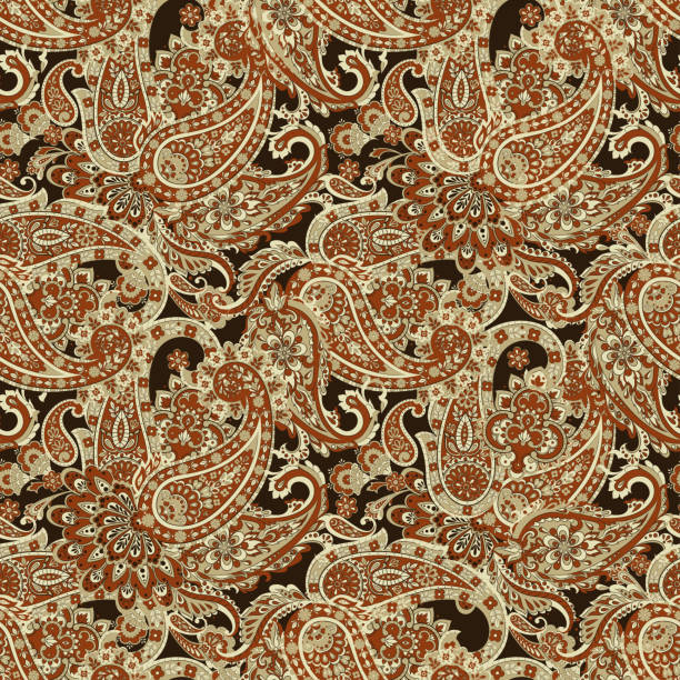 istock Paisley vector seamless pattern. Fantastic flower, leaves. Textile bohemian print. Batik painting. Vintage 1410779071