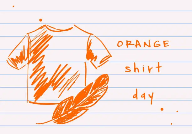 Vector illustration of Orange Shirt Day in honor of the indigenous Canadian children against all forms of racism