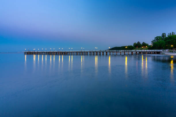 istock Baltic pier in Gdynia Orlowo at dusk, Poland 1410785488