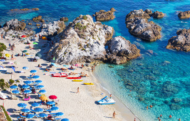istock Capo Vaticano beach with rocks, Calabria, Italy 1410787186
