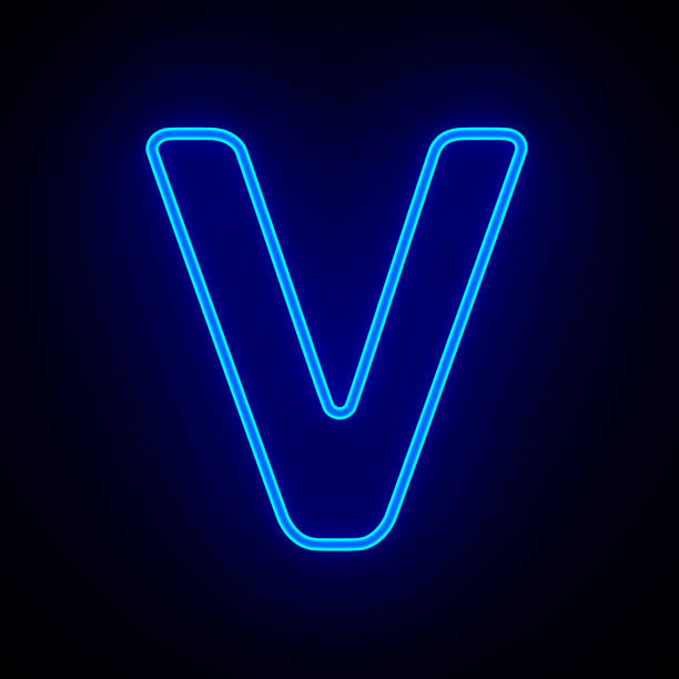 istock Character V on dark background. 3D illustration 1410791065