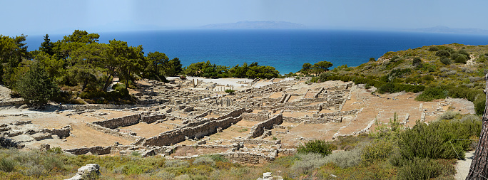 panorama view of the archeological site of Kamiros