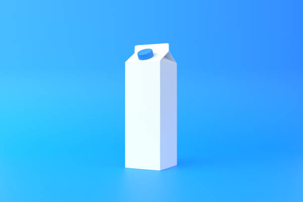 istock Milk carton pack on a blue background 1410792924