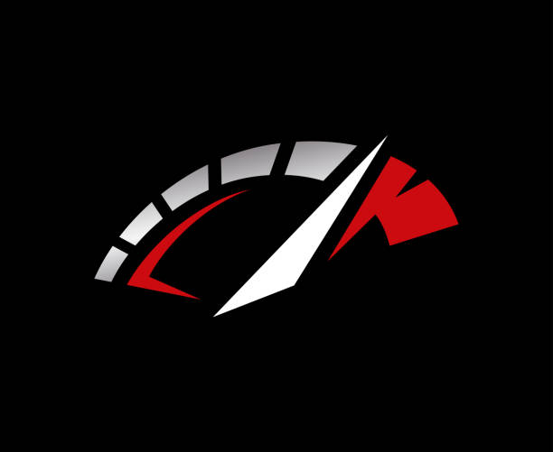 RPM speed accelerate icon Auto speed rev icon. RPM performance sign. Full throttle accelerate emblem. Speedometer dial symbol. Vector illustration. throttle stock illustrations
