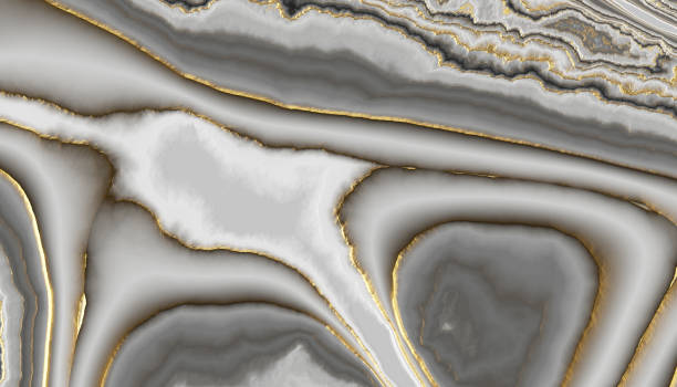 istock 3d render, abstract marble background, artificial stone texture, white grey gold wallpaper 1410795233