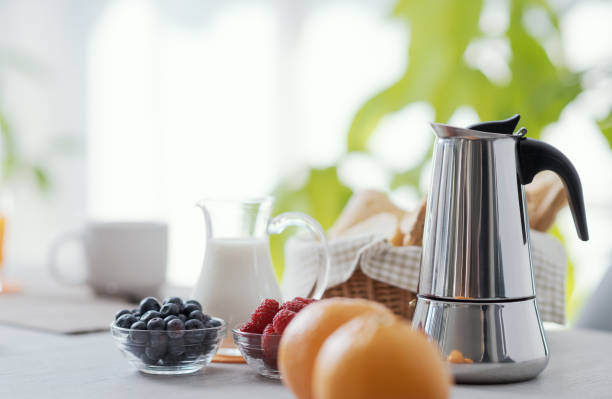 istock Delicious breakfast at home with fresh fruit 1410795455