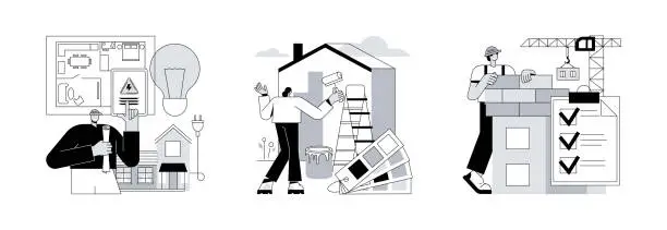 Vector illustration of House renovation abstract concept vector illustrations.