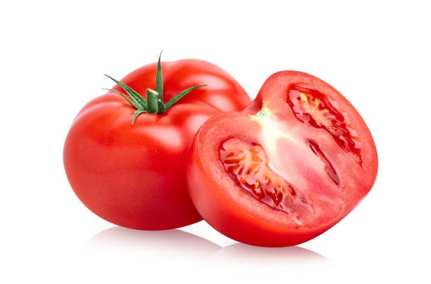 tomatengemüse isoliert auf weißem hintergrund. t - beefsteak tomato stock-fotos und bilder