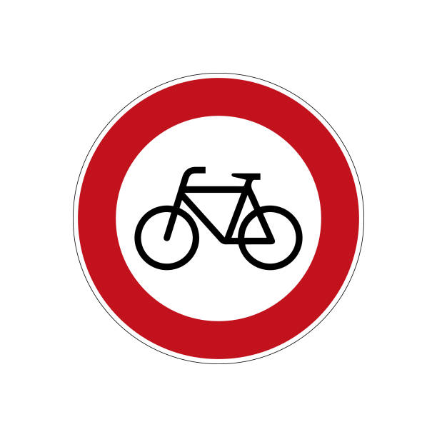 istock International road sign Bicycles are prohibited isolated on white background. 1410801340