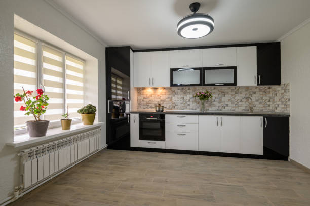 istock Renovated Interior for modern trendy white kitchen 1410801707