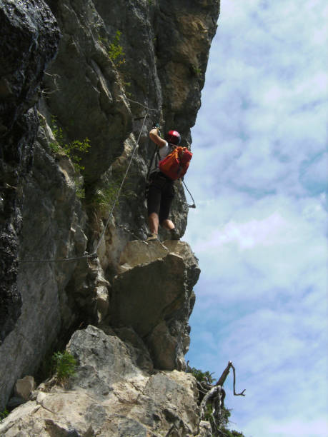 istock Climber at Postalmklamm via ferrata in Austria 1410812676