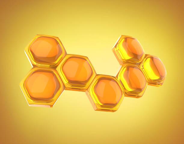 istock Beehive honeycomb with hexagon grid cells . 3D illustration hexagons 1410814405
