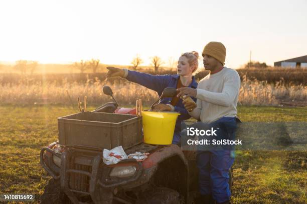 Lets Start Over Their Stock Photo - Download Image Now - Community, Farm, Quadbike