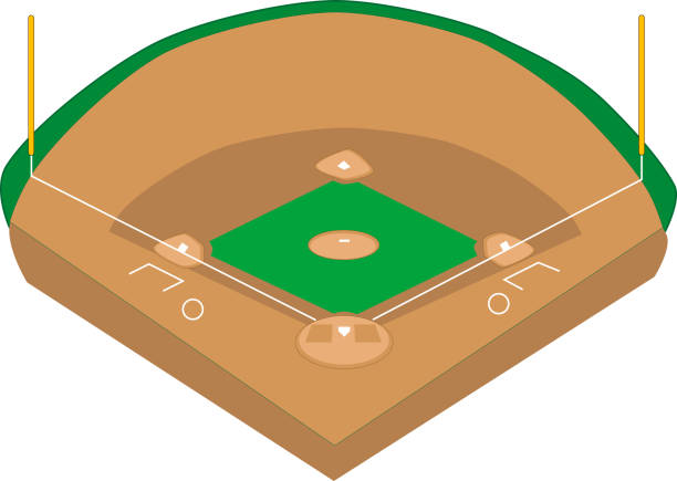 Baseball field illustration material Baseball field illustration material 1st base illustrations stock illustrations