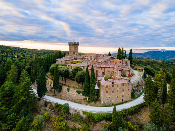The hilltop village of Certaldo in the Tuscany region of Italy.