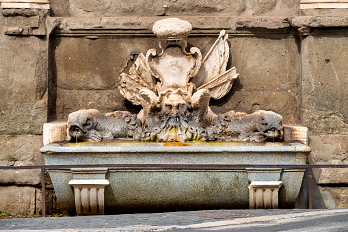 Fountain of Papa Giulio in Via Flaminia, Rome, Italy