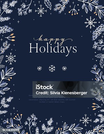 istock Lovely hand drawn Christmas design with text and decoration, elegant template - great for invitations, cards, banners, wallpaper - vector design 1410820279