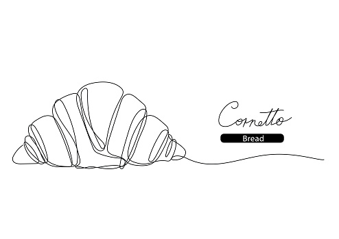 Vector flat croissant illustration. French pastry icon. Cornetto stock illustration