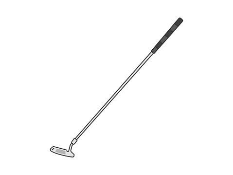 Illustration of a golf club putter.