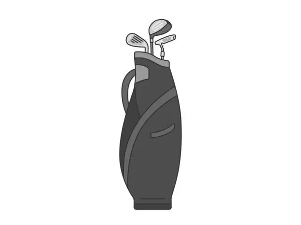 Vector illustration of Illustration of a golf bag with a club in it.