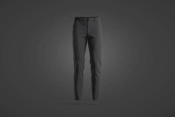 istock Blank black man pants mockup, dark background 1410832576