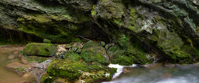 The Taubenloch Gorge is located between the city of Biel Bienne and the municipality of Frinvillier. Popular destination for hikers and families, a recreation area for locals and tourists, canton Bern, Switzerland