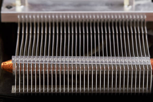 istock Close-up of a part of Radiator for cooling computer hardware elements 1410835588