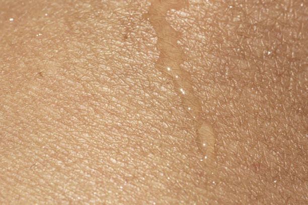 istock Human skin texture with water drops. concept 1410835810