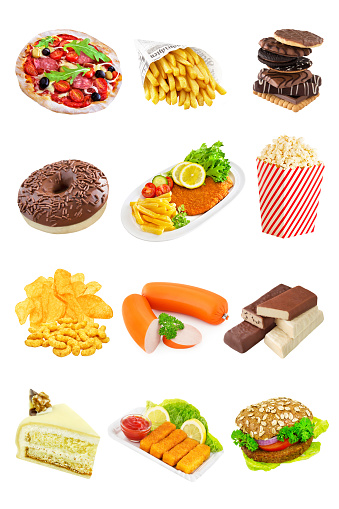 Trans Fats in pizza, fish, sausages, chips, burger, breaded cutlet and cake