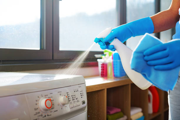 istock Woman cleaning a washing machine 1410839240