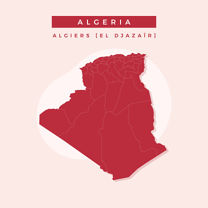 National map of Algeria, Algeria map vector, illustration vector of Algeria Map.