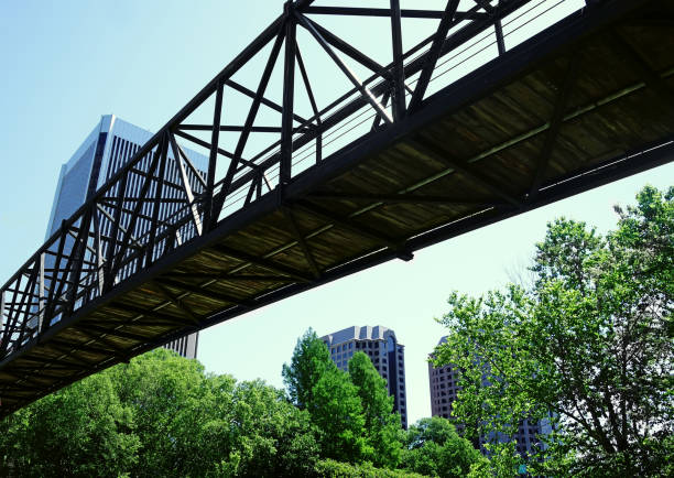 Pedestrian canal bridge in downtown Richmond