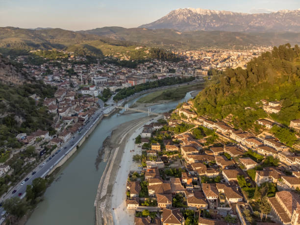 istock Berat old town from drone in Albania 1410847063