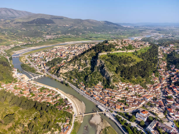 istock Berat old town from drone in Albania 1410847072