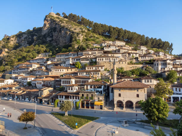 istock Berat old town from drone in Albania 1410847078