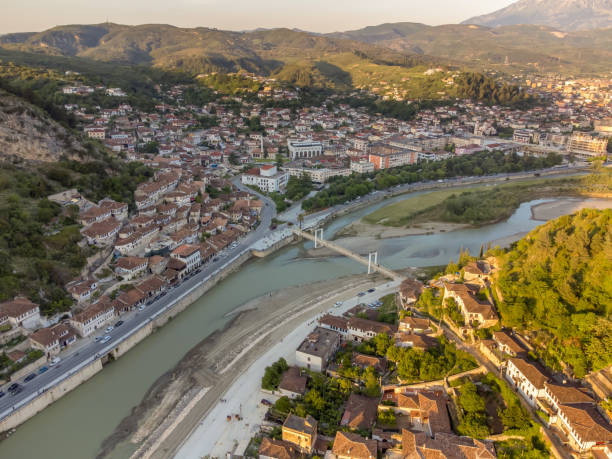 istock Berat old town from drone in Albania 1410847079