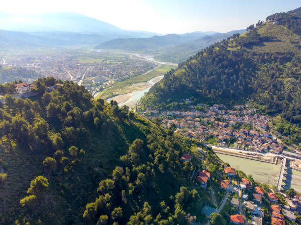 istock Berat old town from drone in Albania 1410847086