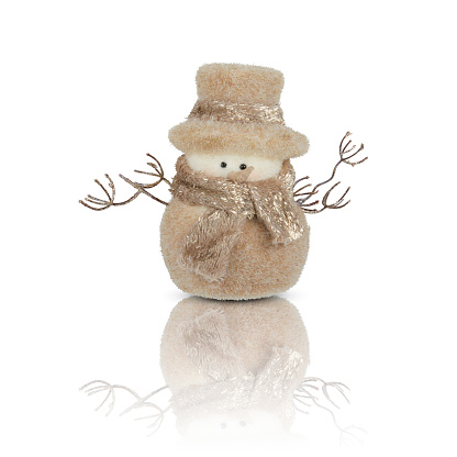 snowman isolated on white background with clipping path