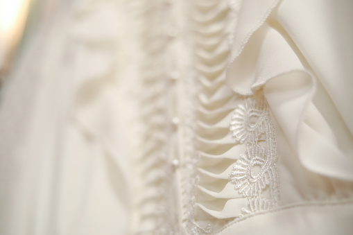 Textile , Embroidered White Fabric