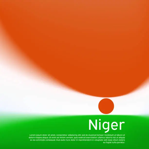 Vector illustration of Niger flag background. Blurred pattern in the colors of the nigerian flag, business booklet. National banner, poster of niger. State patriotic cover, flyer. Vector, template design