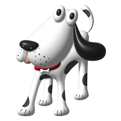 Cute dog isolated 3d render