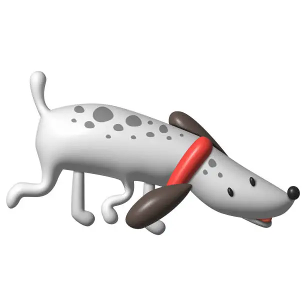 Cute dog isolated 3d render