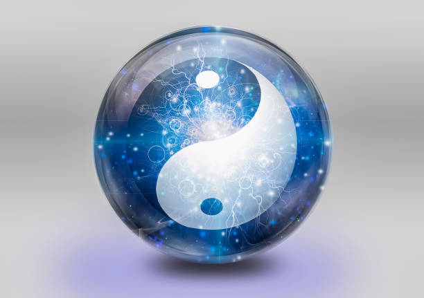 Yin Yang Sign Yin Yang Sign. 3D rendering tao symbol stock pictures, royalty-free photos & images