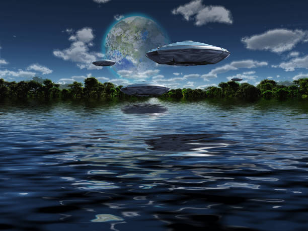 istock Spacecrafts in Water World 1410859104