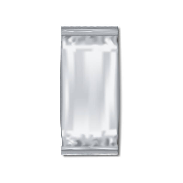 istock Blank foil food snack pillow pouch realistic vector mock-up. Sachet flow pack mockup. Template for design 1410859599
