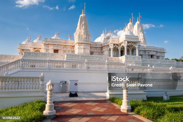 Traditional Hindu Mandir Place Of Worship Stock Photo - Download Image Now - American Culture, Architectural Feature, Architecture